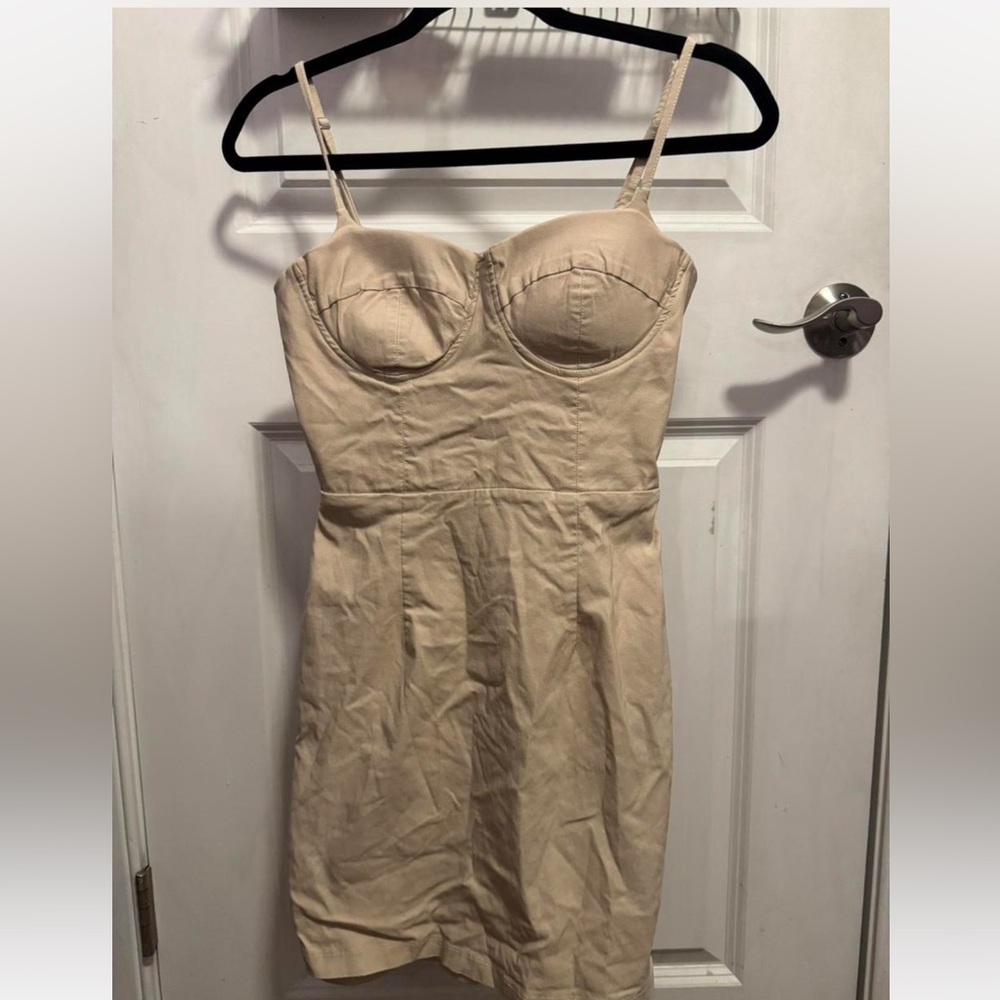 Chic Beige Bustier Dress
